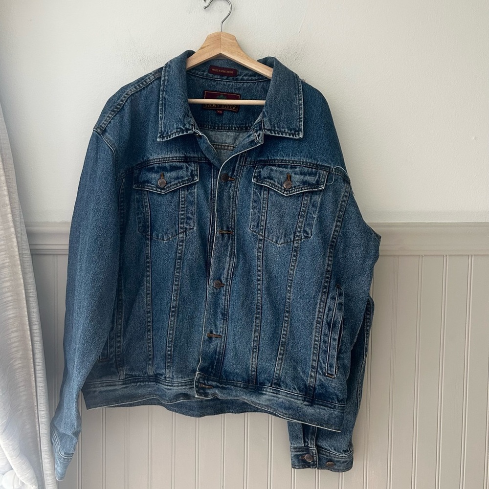 Vintage Stony River Men's XXL Blue Denim Jean Trucker Jacket